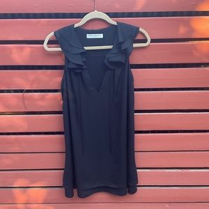 AMANDA UPRICHARD Little Black Dress; Sleeveless, Tie-Neck, Shift